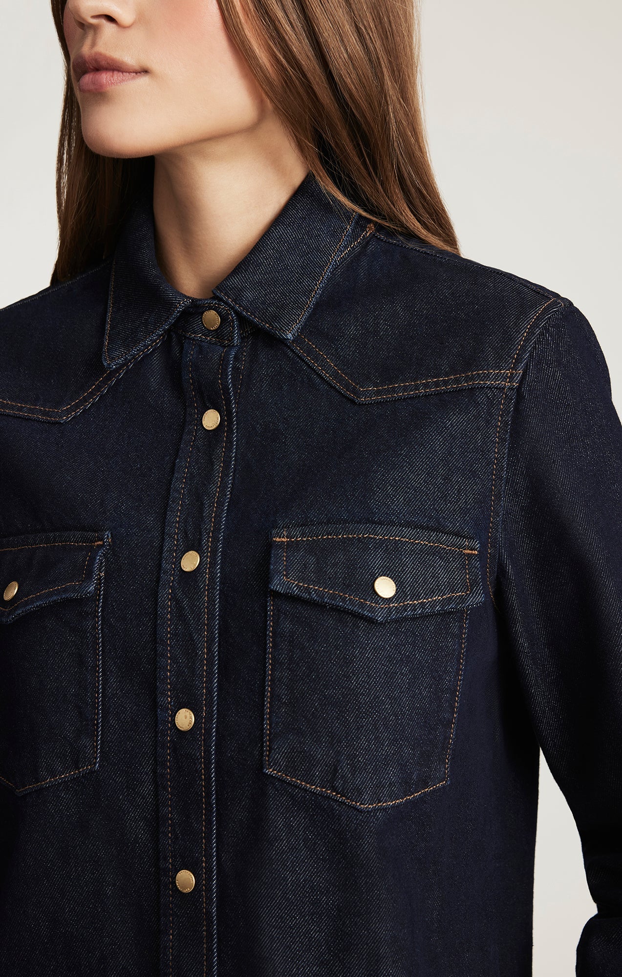 ANGELA DENIM SHIRT IN RINSE CLASSIC BLUE